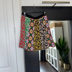 NWT - Alice + Olivia Bunnie Mixed-Print Knit Mini Skirt - Size Medium